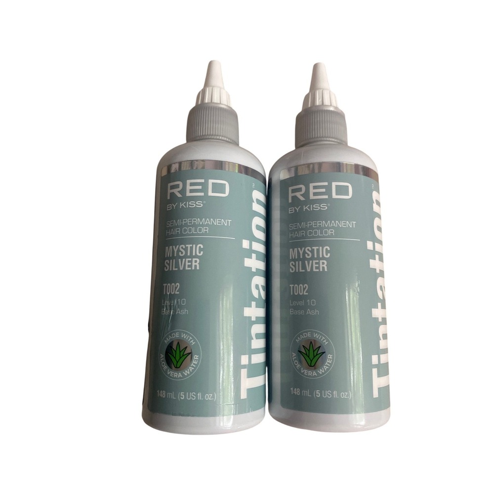 Red by Kiss Tintation Semi-Permanent Hair‎ Color Mystic Silver T002 5oz Set of 2